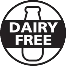 Dairy-free badge for GlycoHarmony blood sugar support formula. Title: